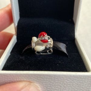 Pandora Santa in Space silver charm
